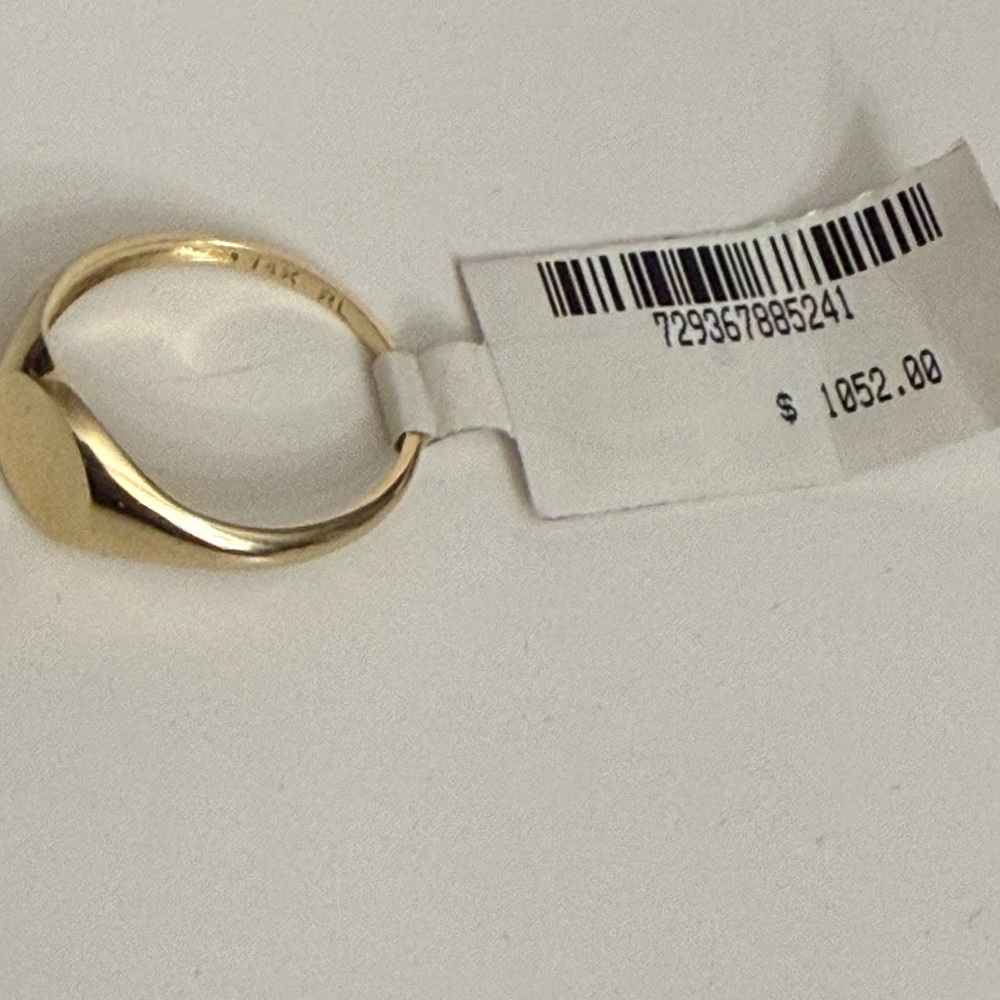 NWT $1052 saks fifth avenue Women’s 14 K SOLID Gold Signet Ring - Picture 4 of 16